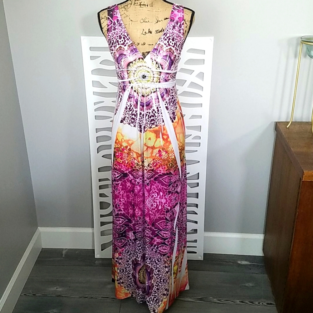 Sexy summer brilliant colored Maxidress
